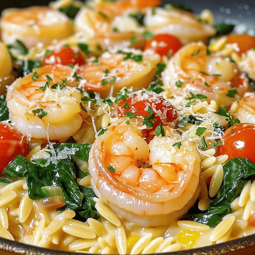Satisfying One-Pan Parmesan Orzo with Shrimp Dish