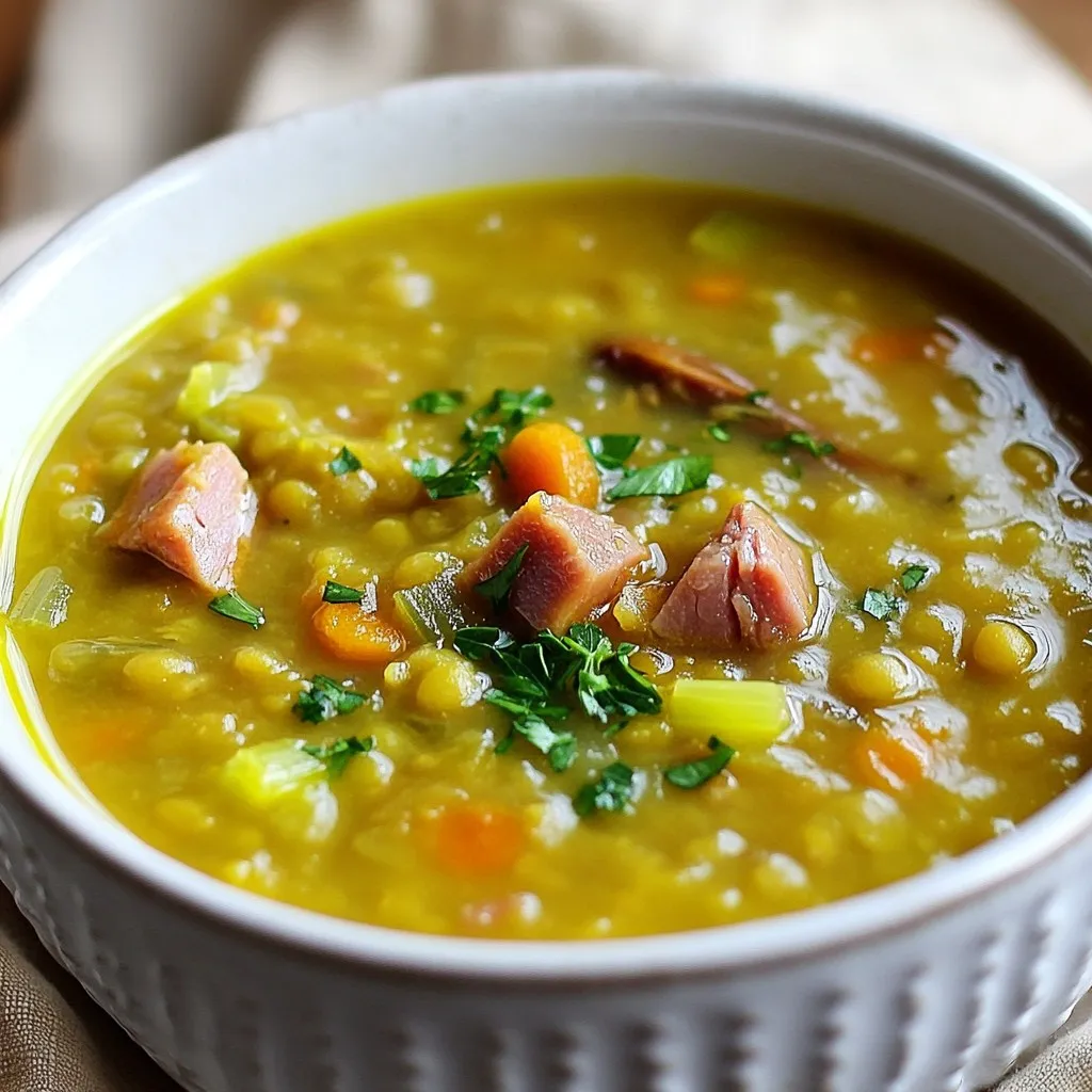 Savory Split Pea Soup with Ham Bone Delight