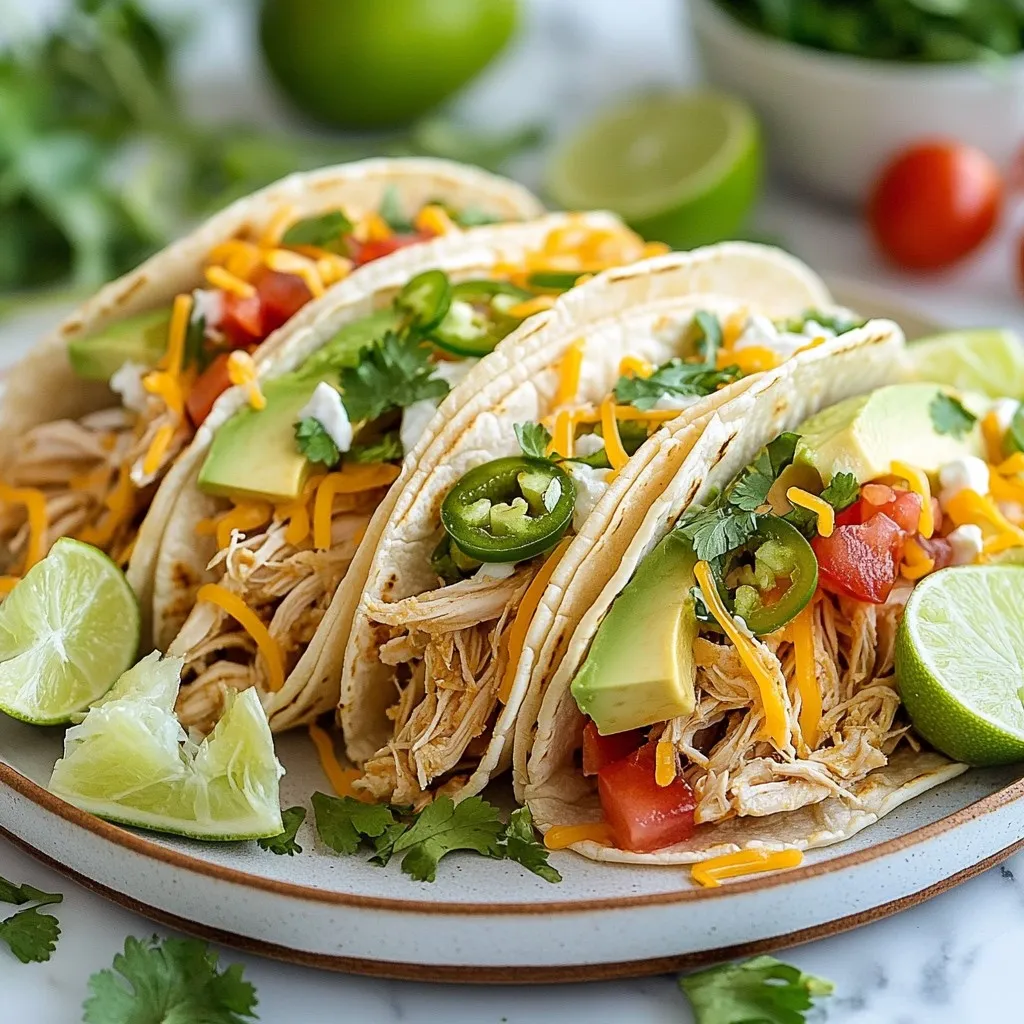 Savory Slow Cooker Queso Chicken Tacos Recipe