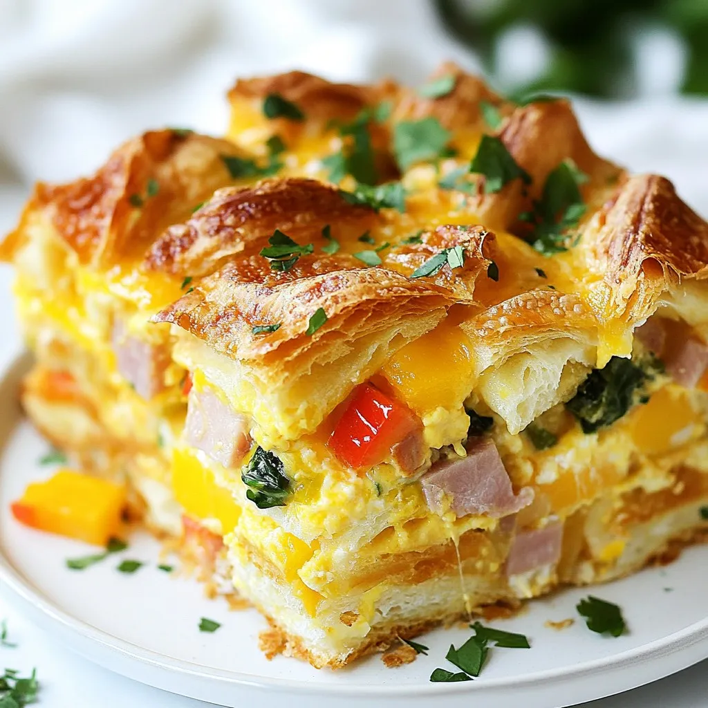 Overnight Croissant Breakfast Casserole Delight