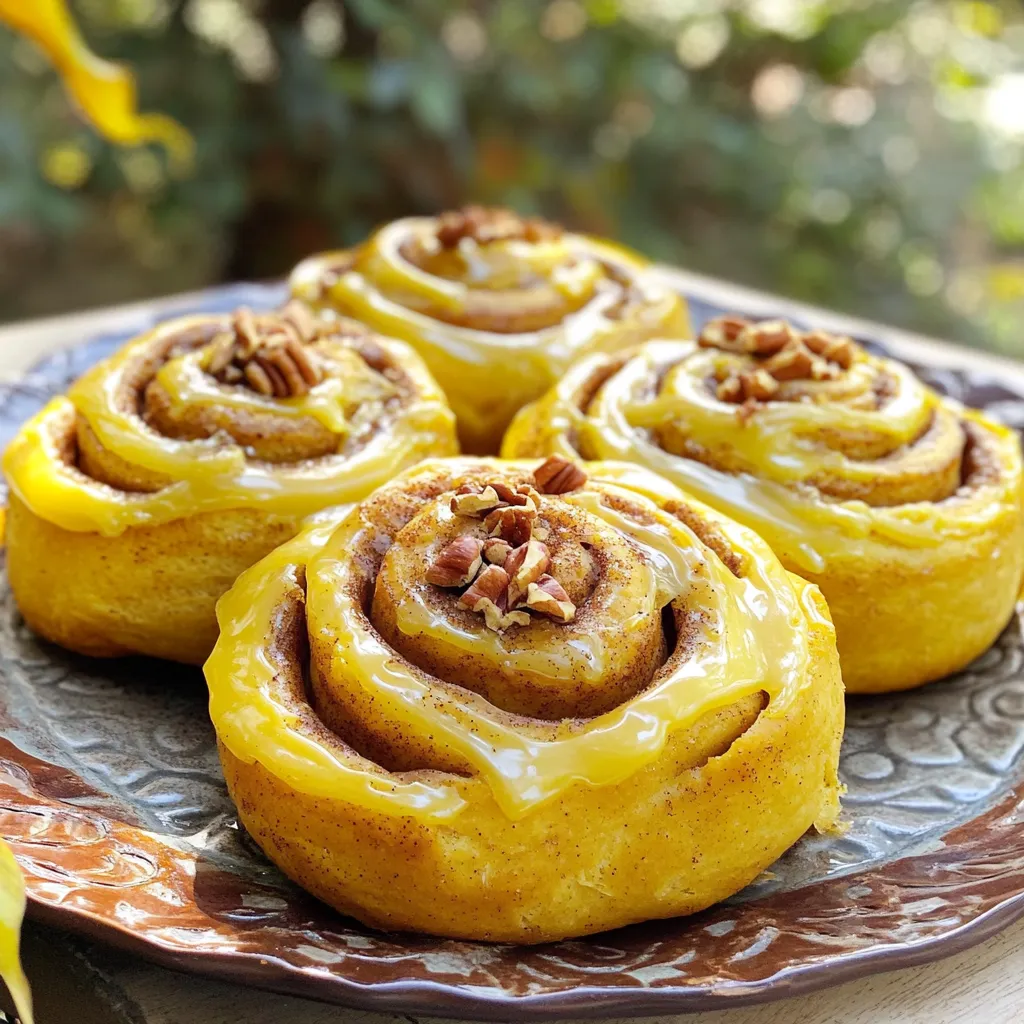 Pumpkin Cinnamon Rolls with Maple Icing Delight