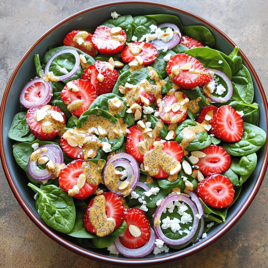 Strawberry Spinach Salad with Poppy Seed Dressing Delight