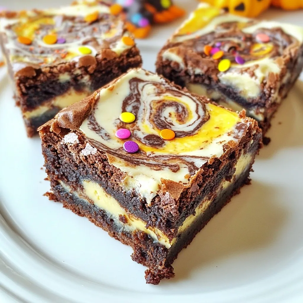 Halloween Cream Cheese Swirl Brownies Delightful Treat