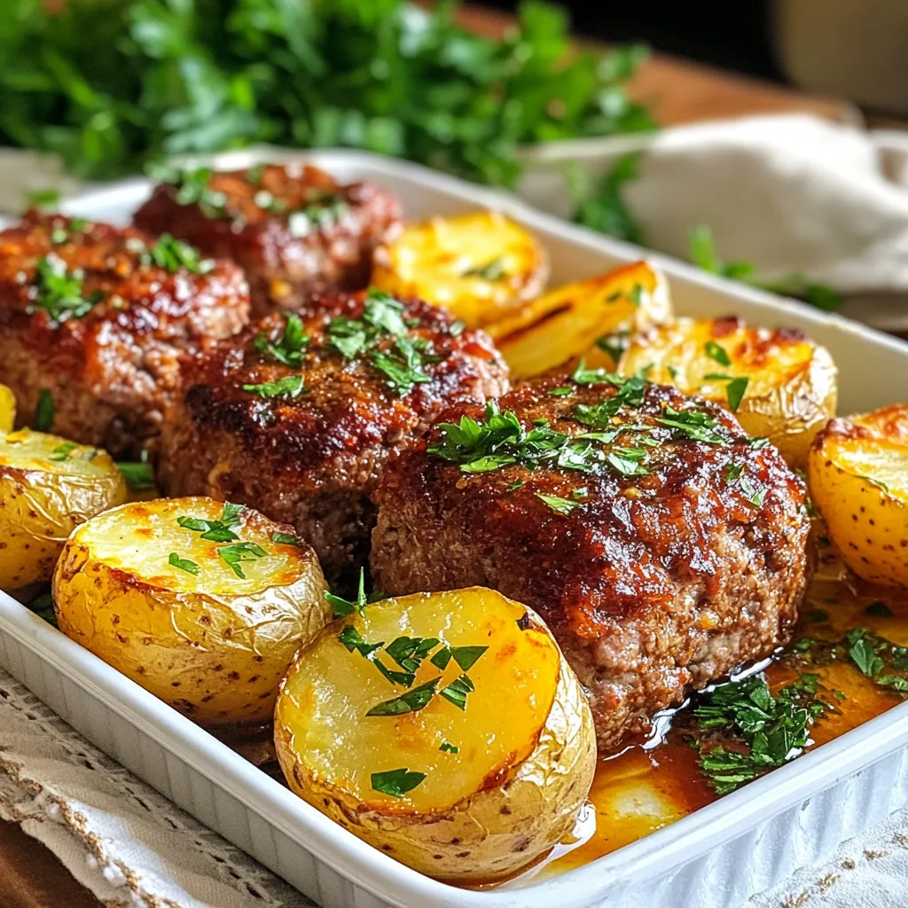 Sheet Pan Mini Meatloaf &#038; Potatoes Easy Dinner Fix