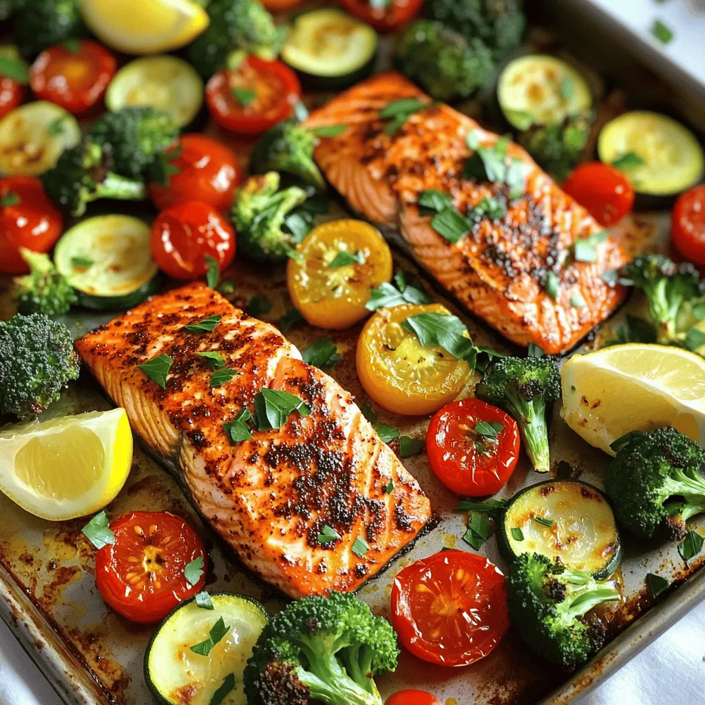 Blackened Salmon Veggie Sheet Pan Flavorful Feast