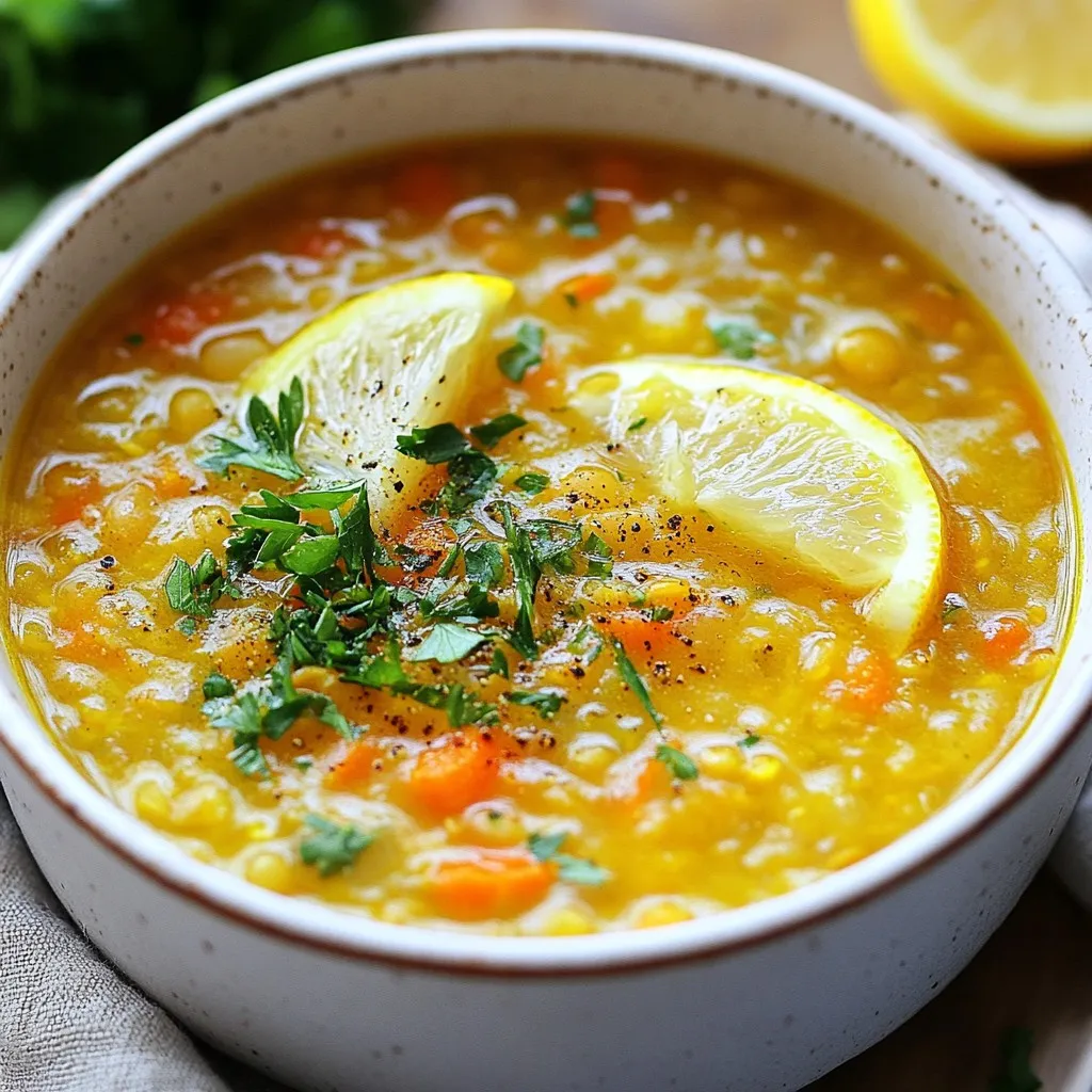 Golden Lemon Lentil Soup Flavorful and Nutritious Dish