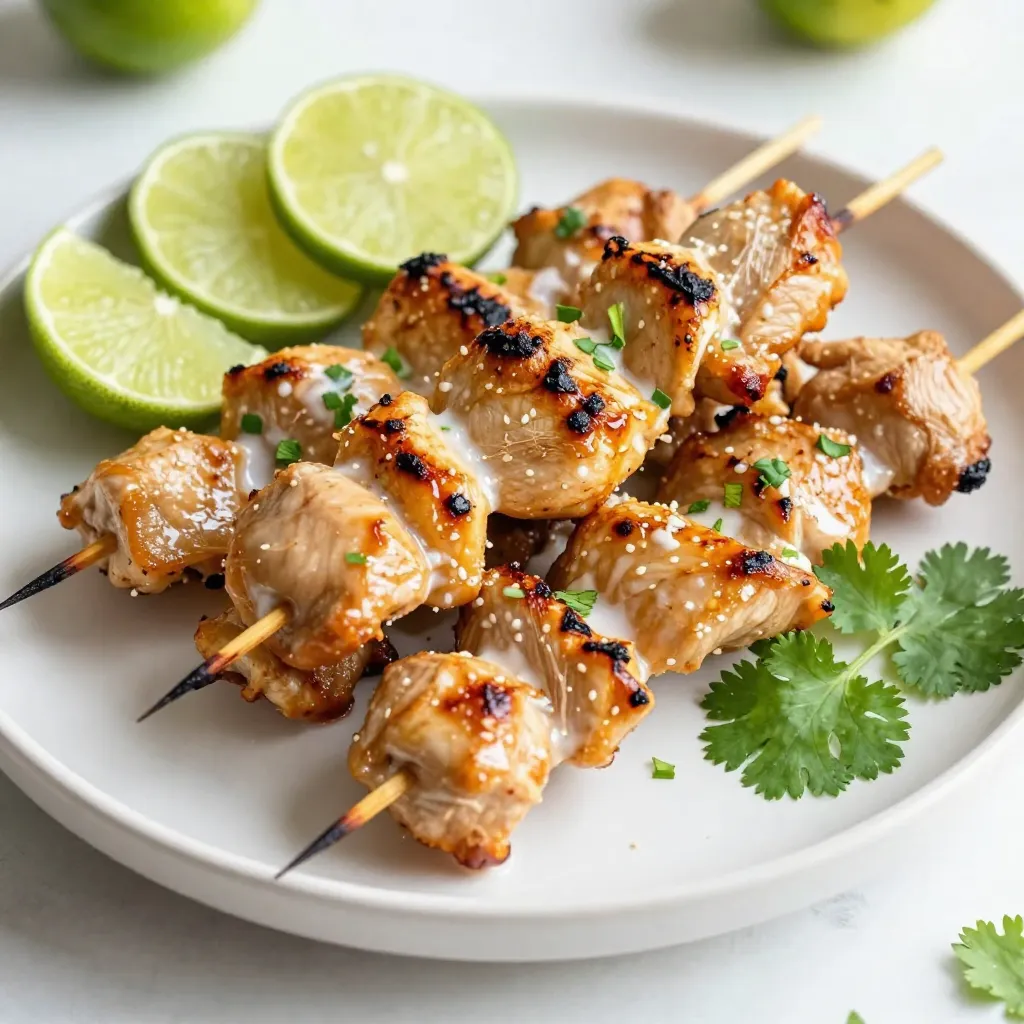 Coconut Lime Chicken Skewers Tasty and Simple Dish