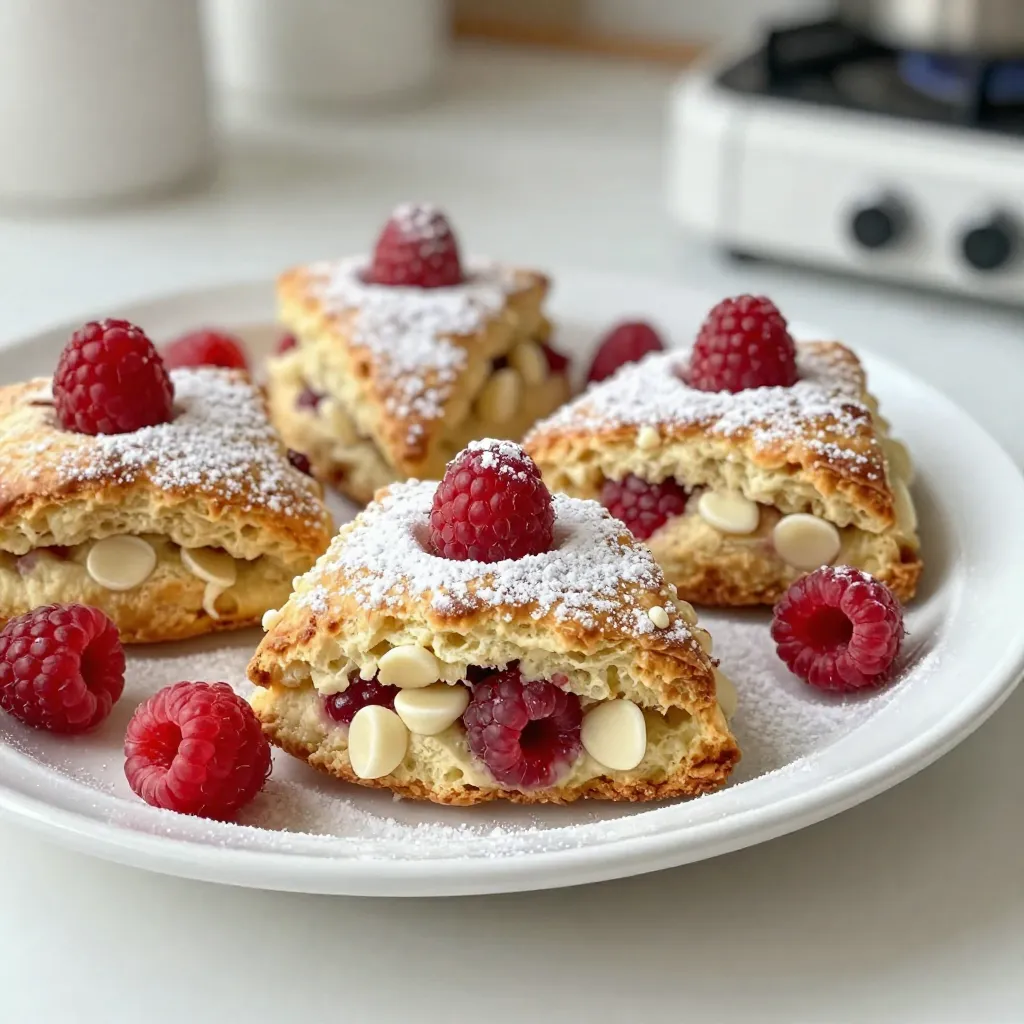Raspberry White Chocolate Scones Flaky and Tasty Treat
