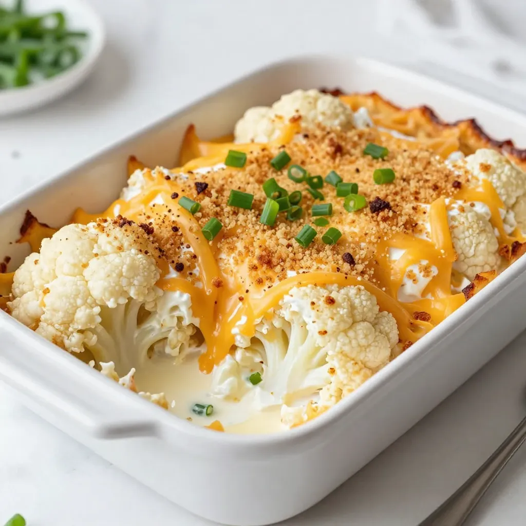 Loaded Cheesy Cauliflower Bake Comforting Side Dish