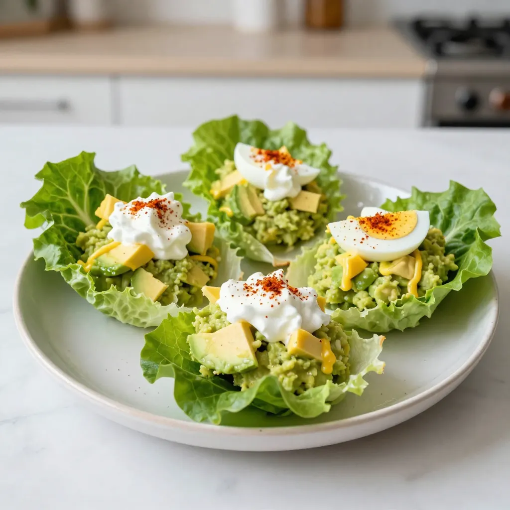 Avocado Egg Salad Lettuce Cups Fresh and Tasty Meal