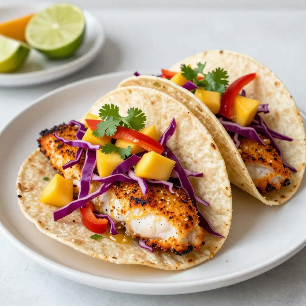 Blackened Fish Tacos with Mango Slaw Delight