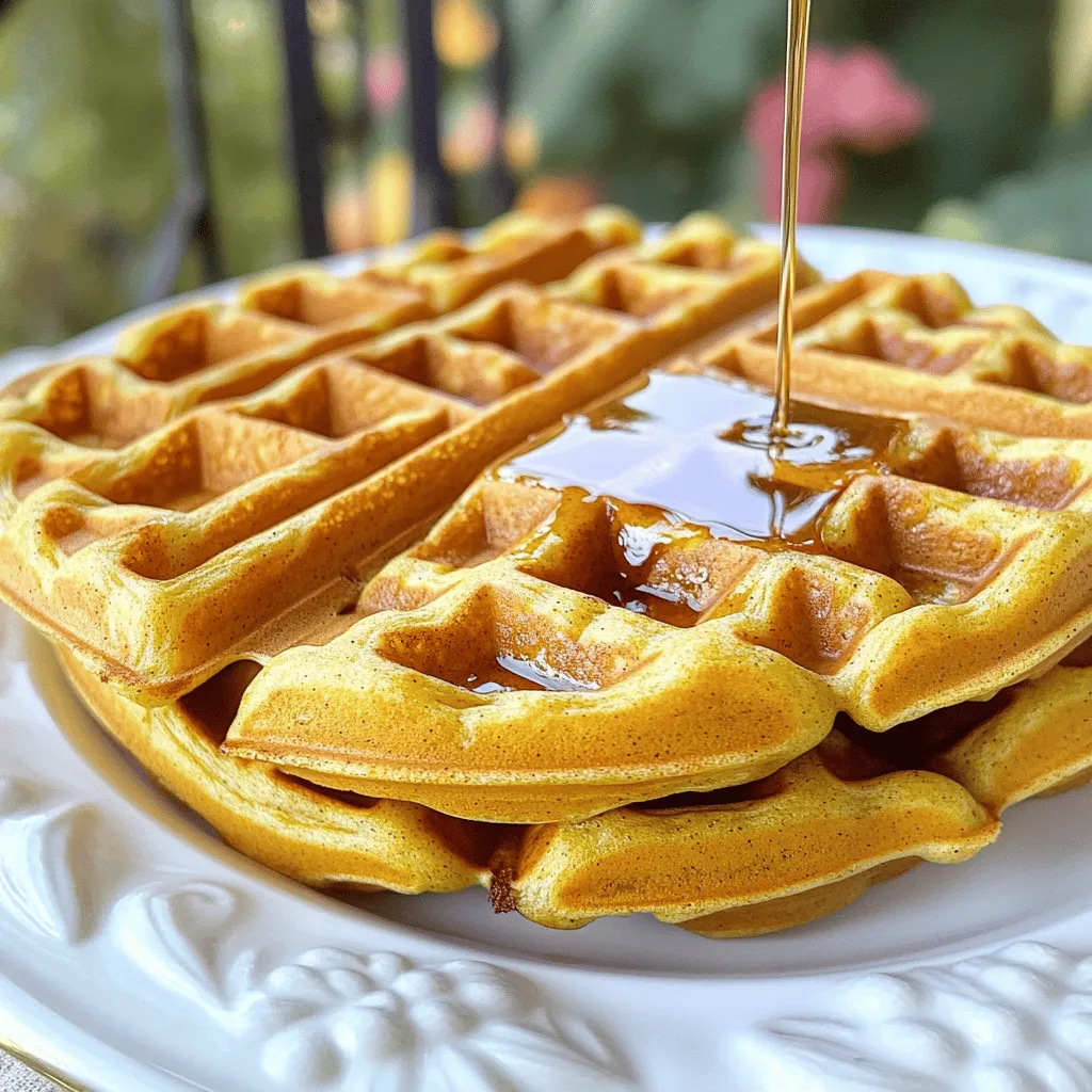 Spiced Pumpkin Waffles with Brown Butter Maple Syrup
