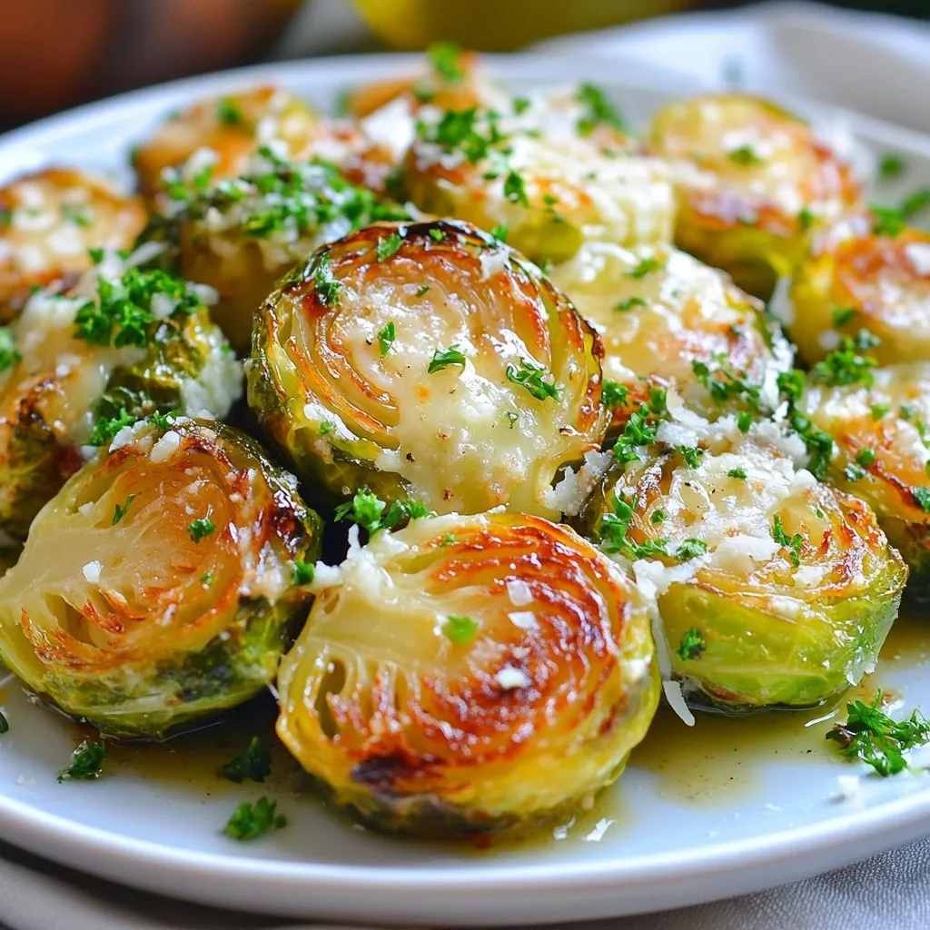 Garlic Parmesan Roasted Brussels Sprouts Delight