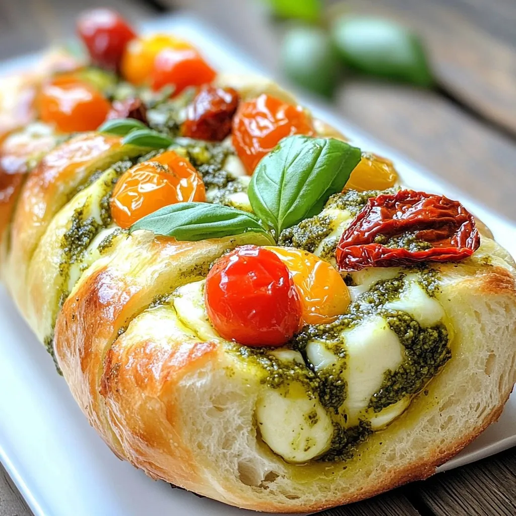 Pesto Mozzarella Stuffed Bread Savory Delight Recipe