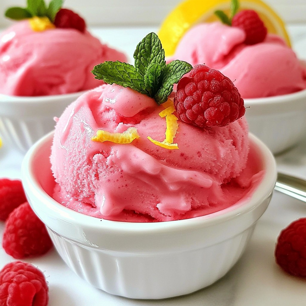 Raspberry Lemonade Sorbet Refreshing Summer Treat