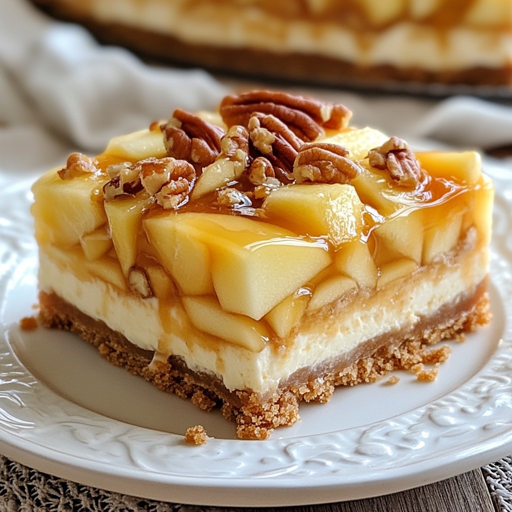 Caramel Apple Cheesecake Bars Irresistible Dessert Treat