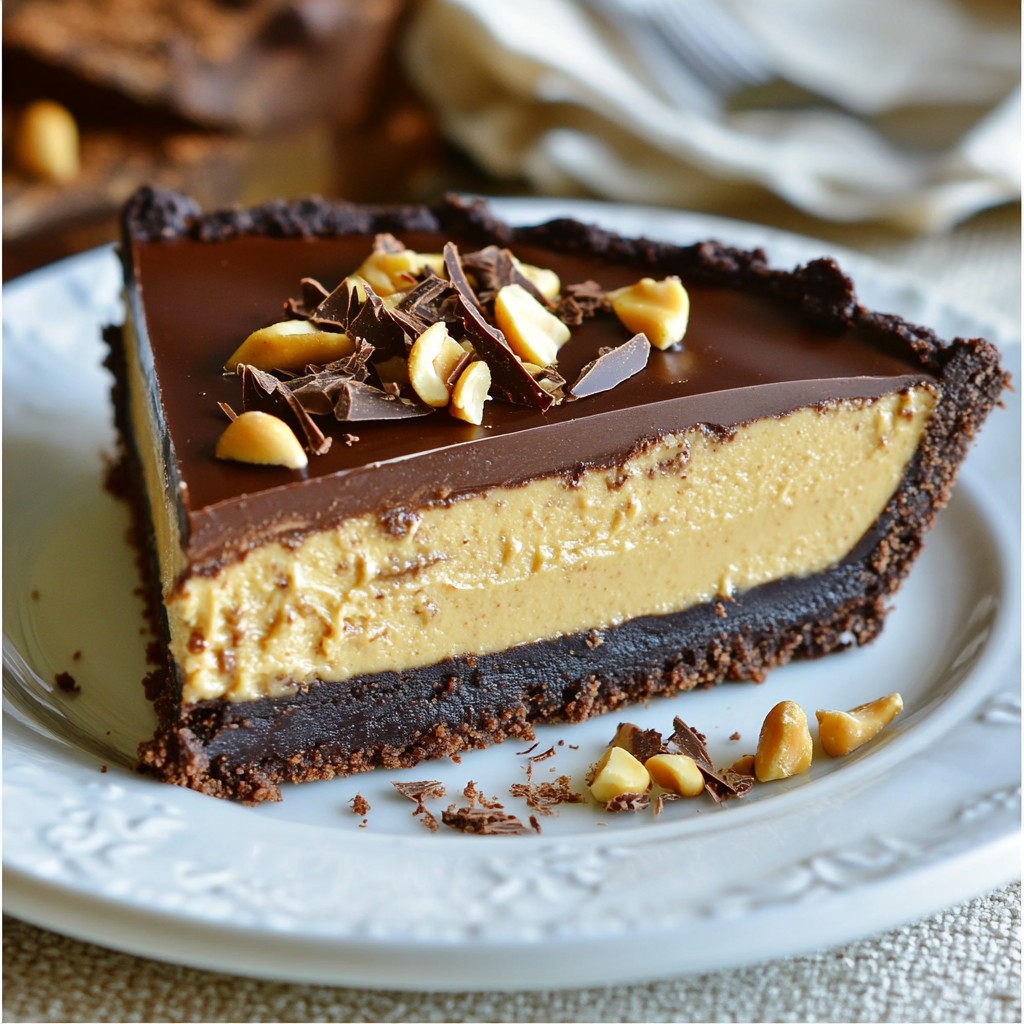 No-Bake Chocolate Peanut Butter Pie Simple Treat