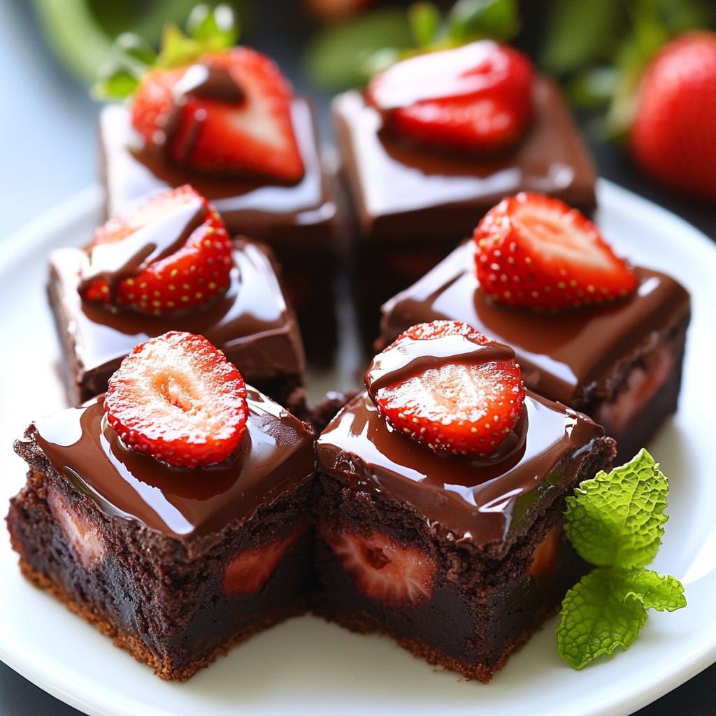 Chocolate Covered Strawberry Brownies Delightful Treat