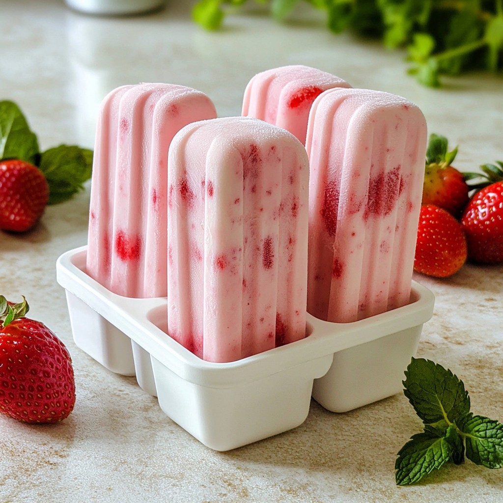 Strawberry Yogurt Popsicles Tasty Summer Treat