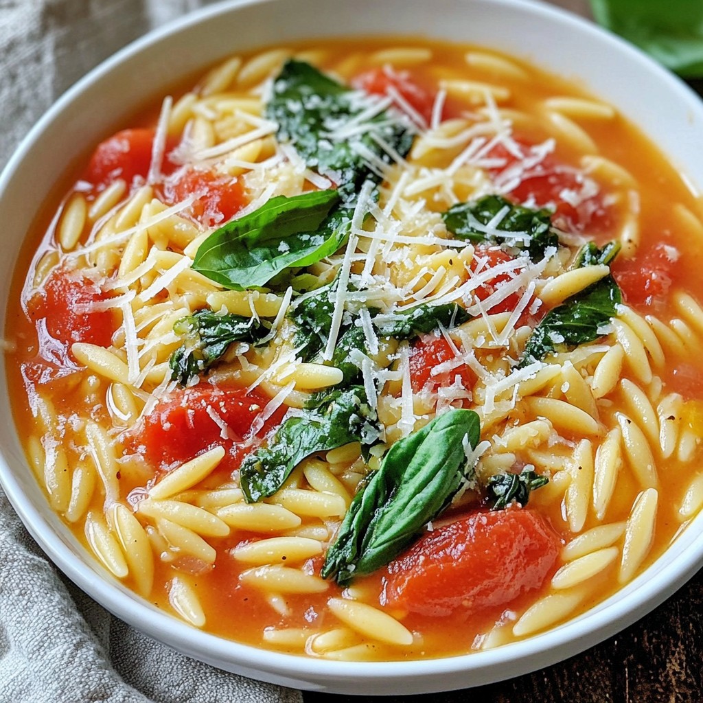 One-Pot Creamy Tomato Orzo Delightful Dinner Recipe