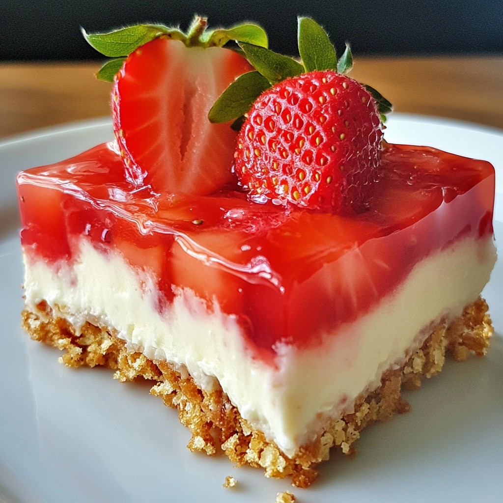 Strawberry Pretzel Salad Bars Delicious and Easy Recipe