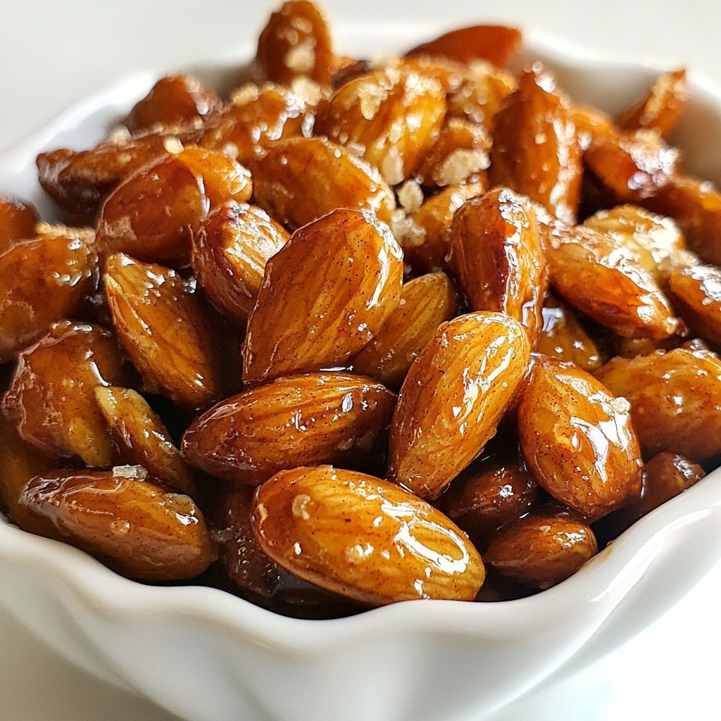 Maple Cinnamon Roasted Almonds Crunchy Snack Treat