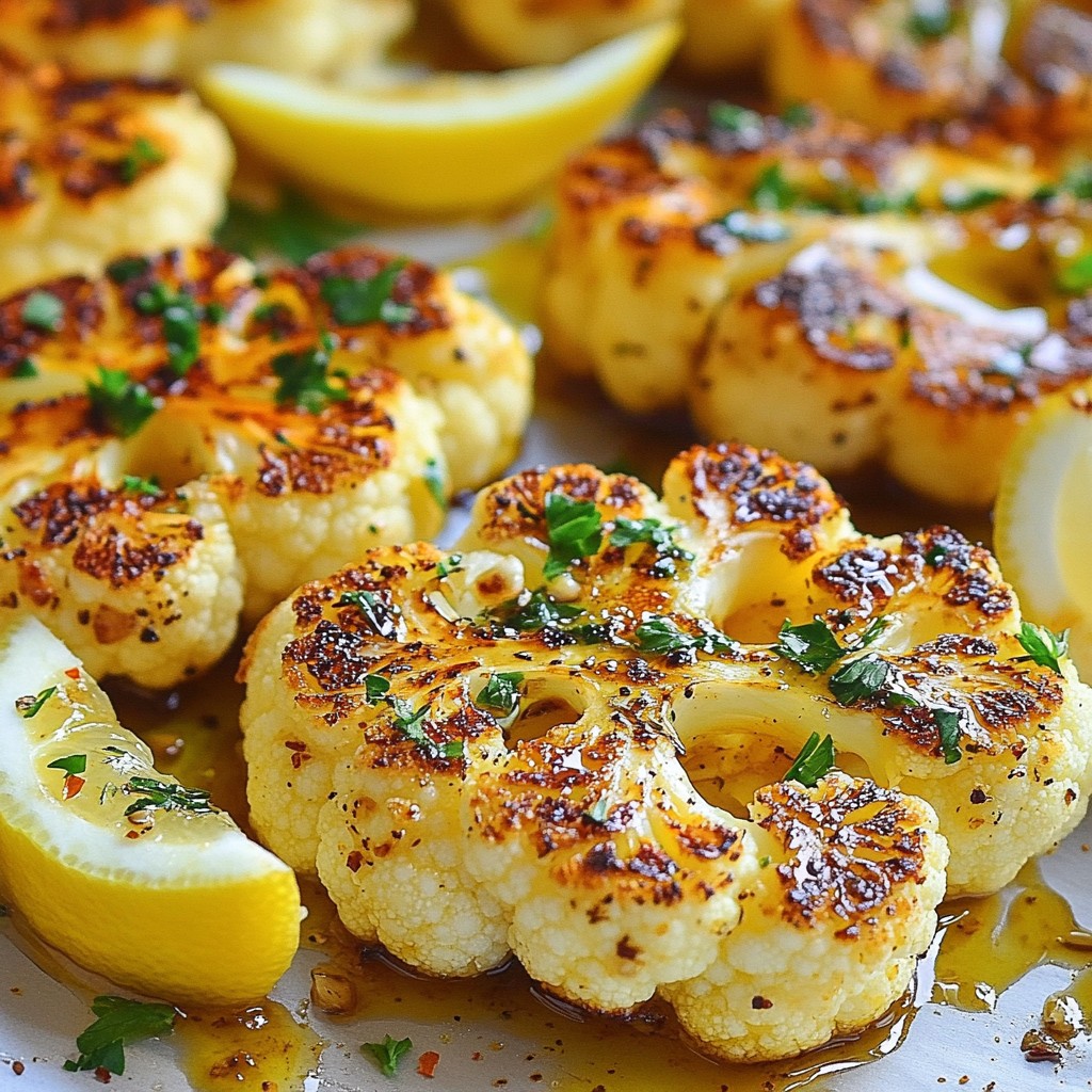 Garlic Herb Roasted Cauliflower Steaks Delightful Recipe