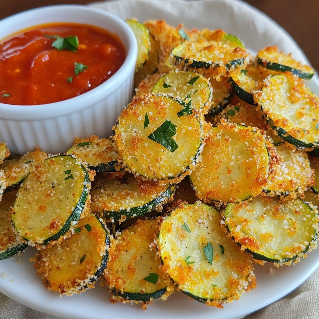 Garlic Parmesan Zucchini Chips Crispy and Tasty Snack