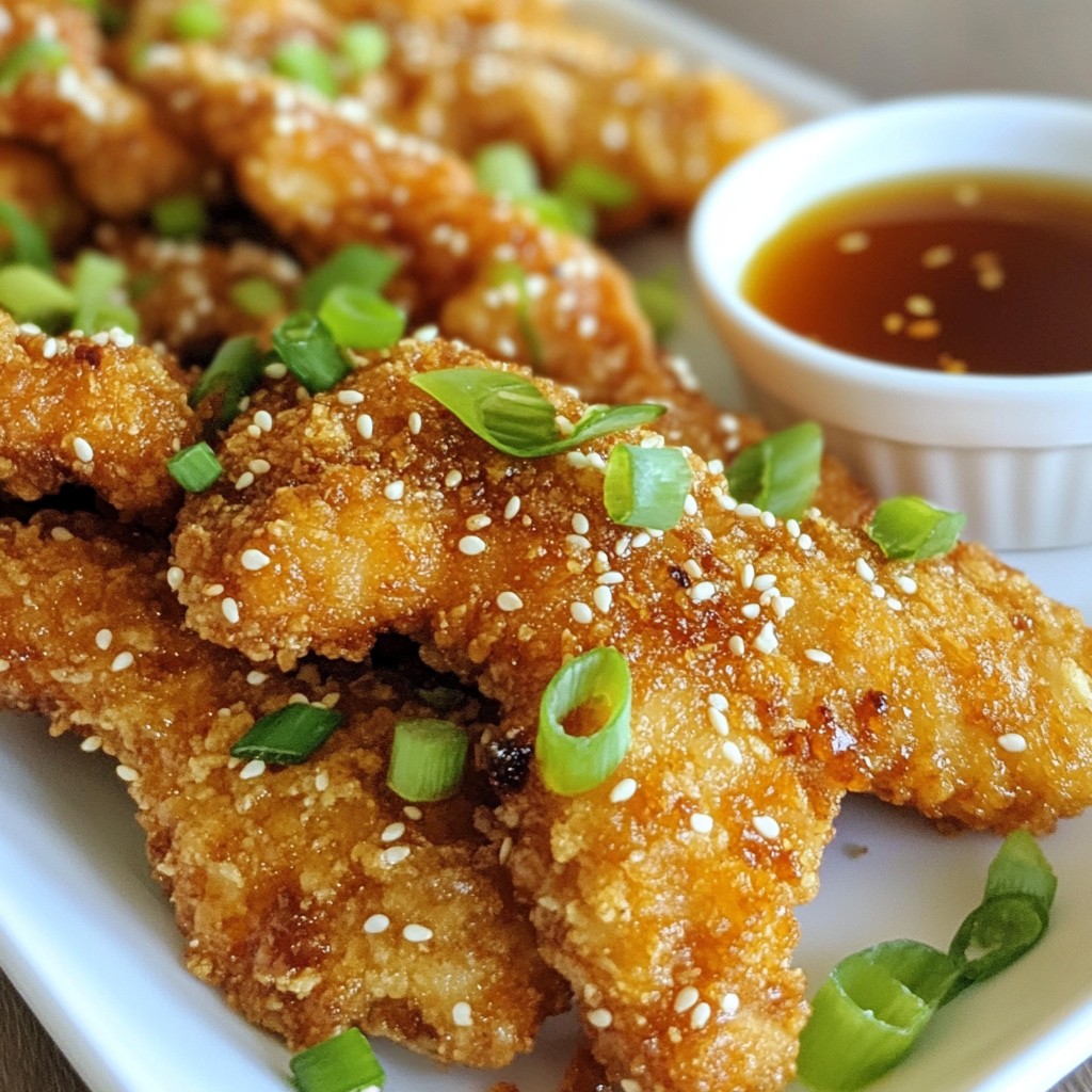 Crispy Sesame Chicken Tenders Savory and Easy Recipe