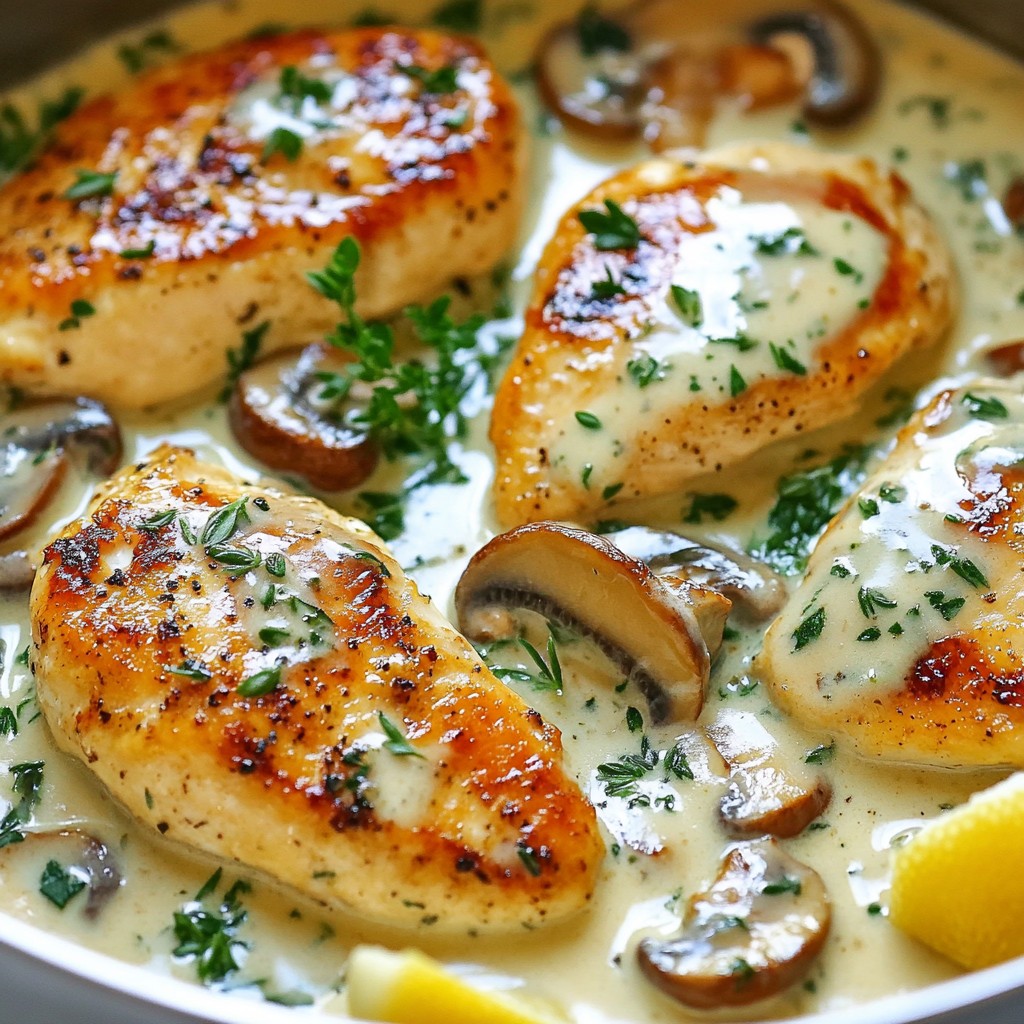 Creamy Mushroom Thyme Chicken Delightfully Easy Meal