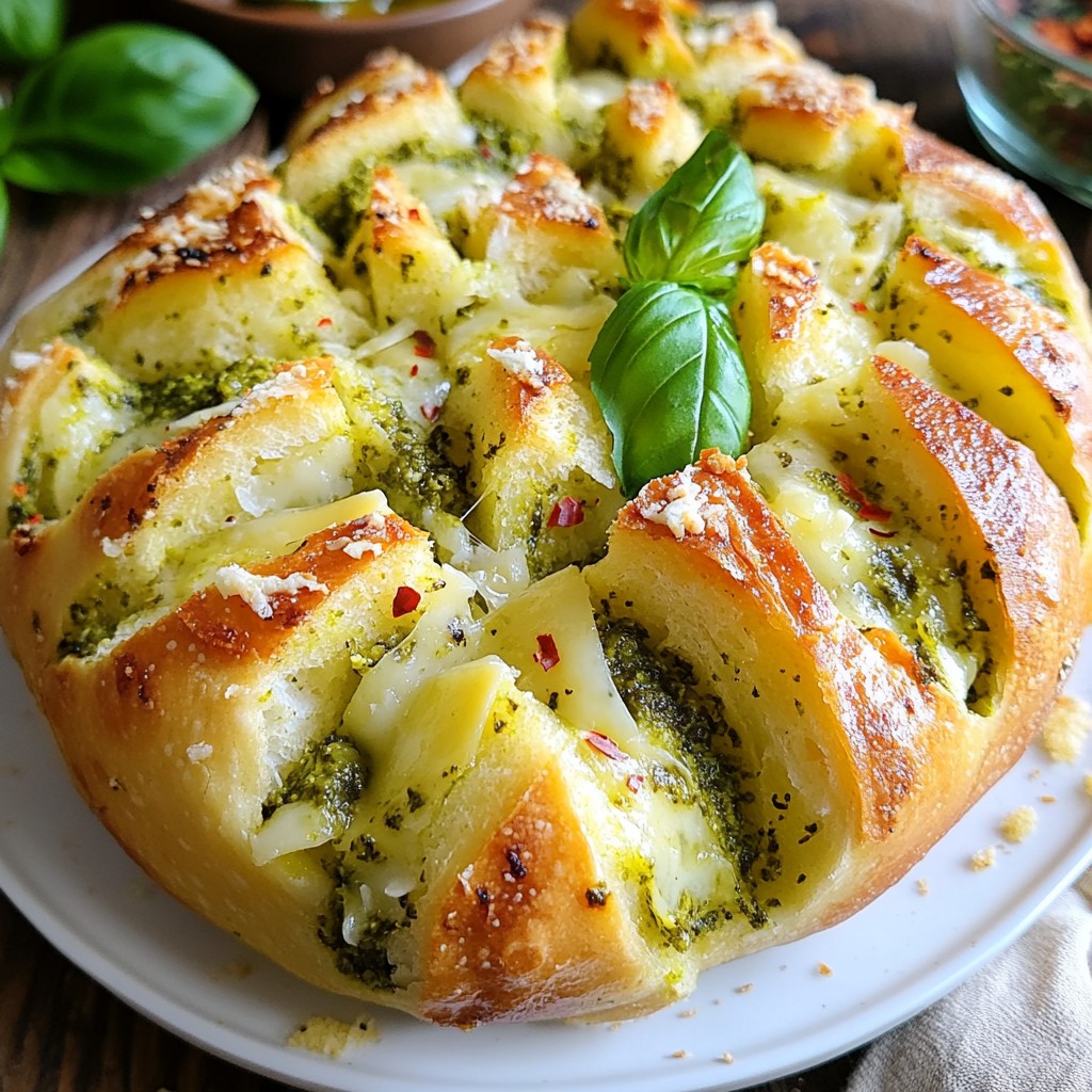 Pesto Parmesan Pull Apart Bread Irresistible Treat