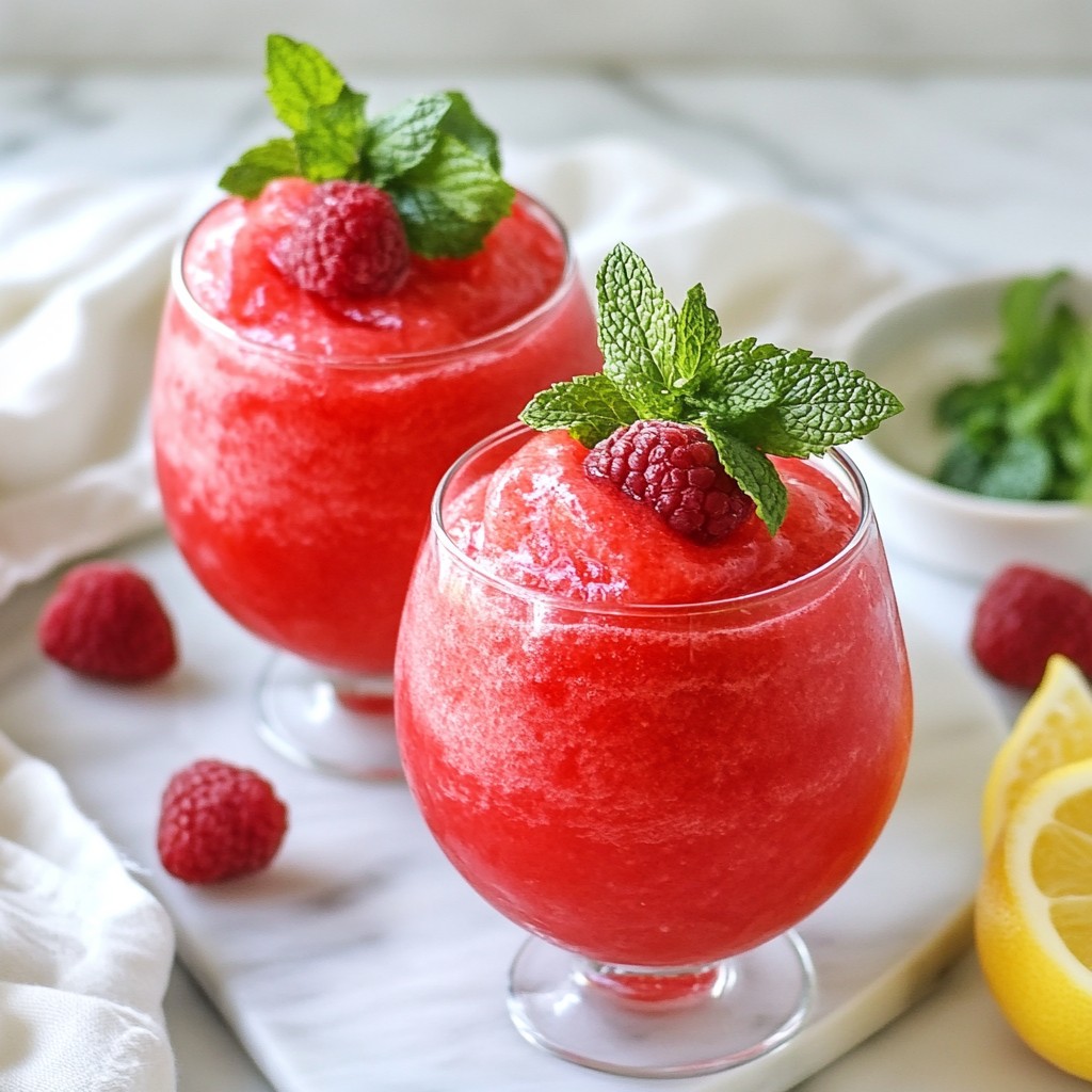 Raspberry Lemonade Slushies Refreshing Summer Drink