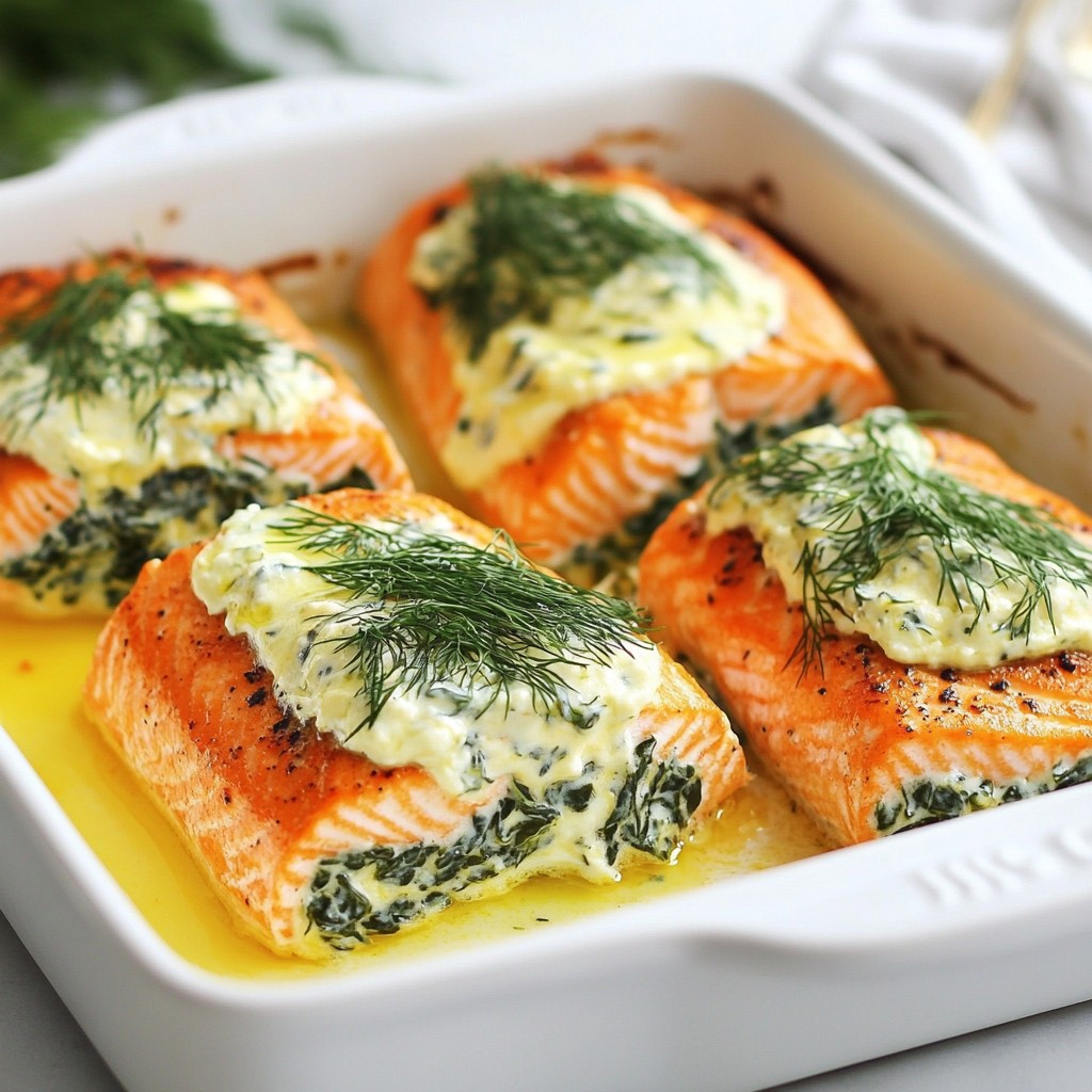 Creamy Spinach Stuffed Salmon Tasty and Easy Recipe