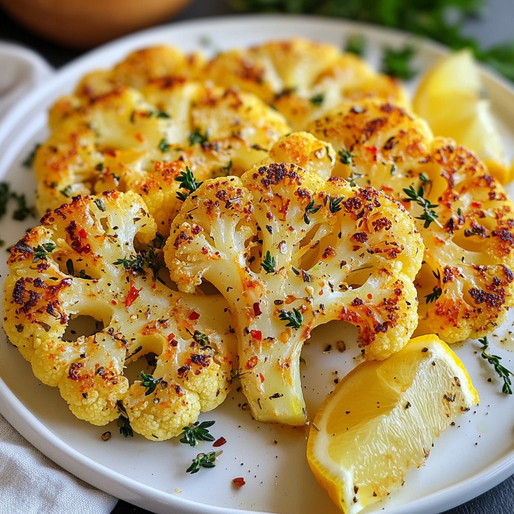 Garlic Herb Roasted Cauliflower Steaks Flavor Boost