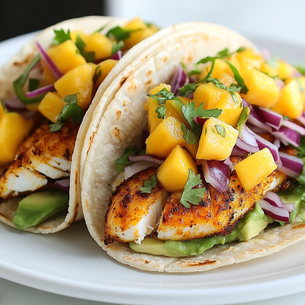Blackened Fish Tacos with Mango Salsa Delight