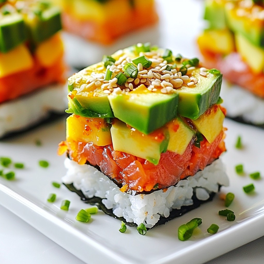 Spicy Tuna Sushi Stacks Simple and Flavorful Delight