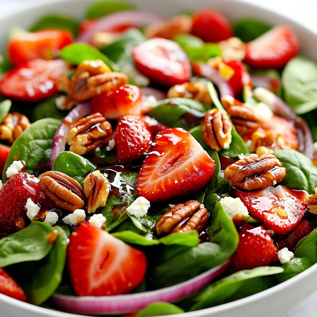 Strawberry Spinach Pecan Salad Bright and Refreshing Mix