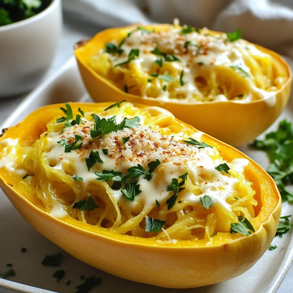 Spaghetti Squash Alfredo Creamy Flavorful Delight