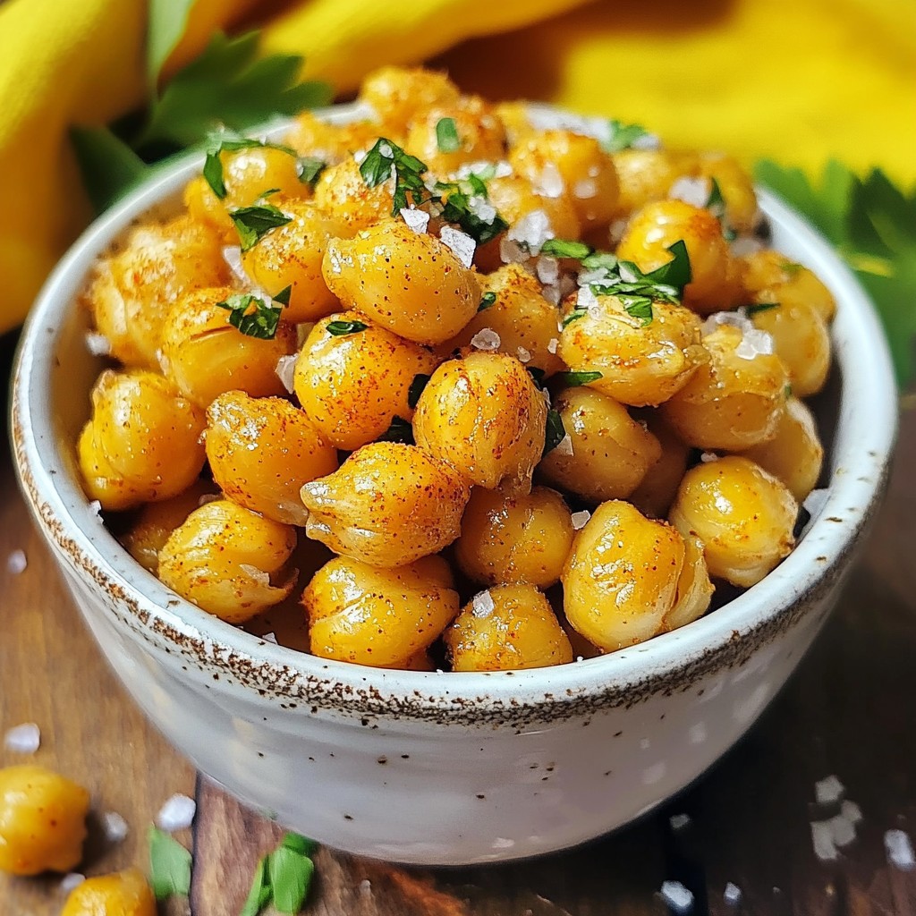 Salt & Vinegar Roasted Chickpeas Crunchy Snack Recipe