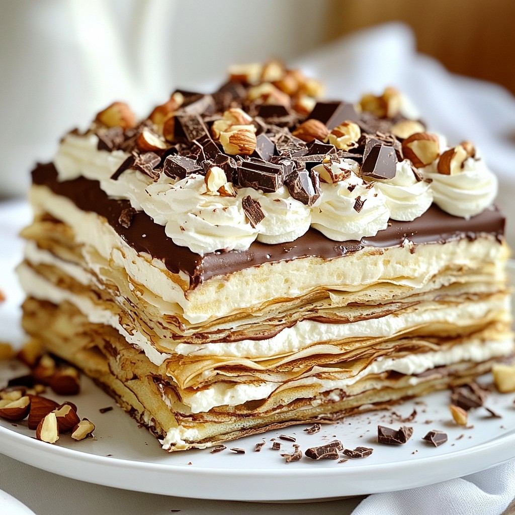Chocolate Hazelnut Crepe Cake Delicious and Easy Recipe