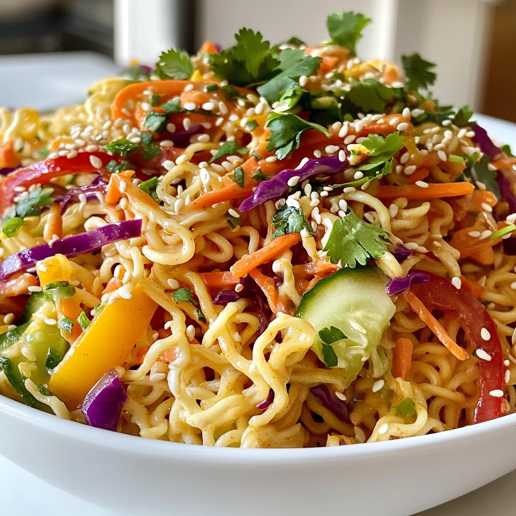 Spicy Ramen Noodle Salad Fresh and Crunchy Delight