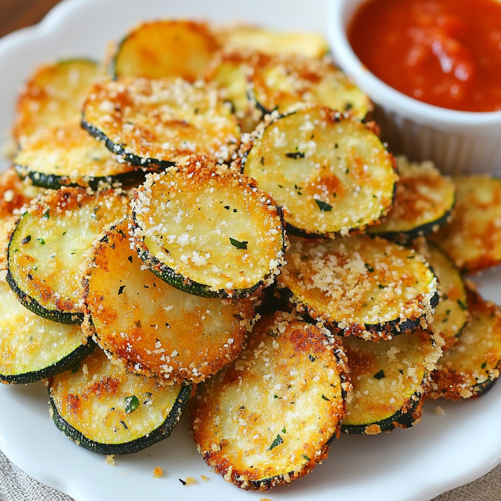 Parmesan Crusted Zucchini Chips Savory and Crispy Snack