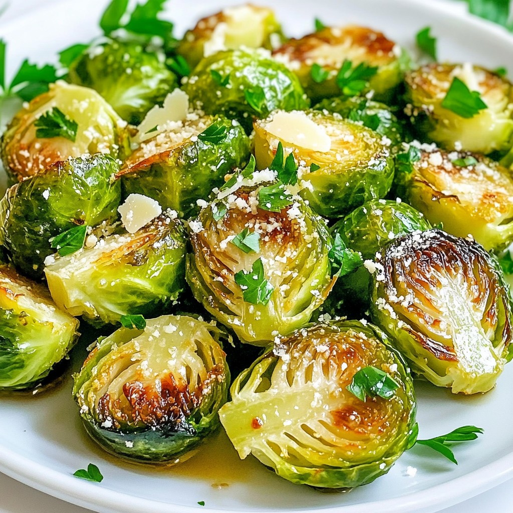 Garlic Parmesan Roasted Brussels Sprouts Delight