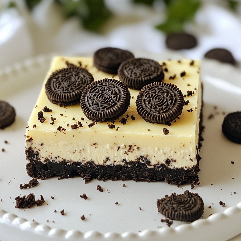 No Bake Oreo Cheesecake Bars Simple and Decadent Treat